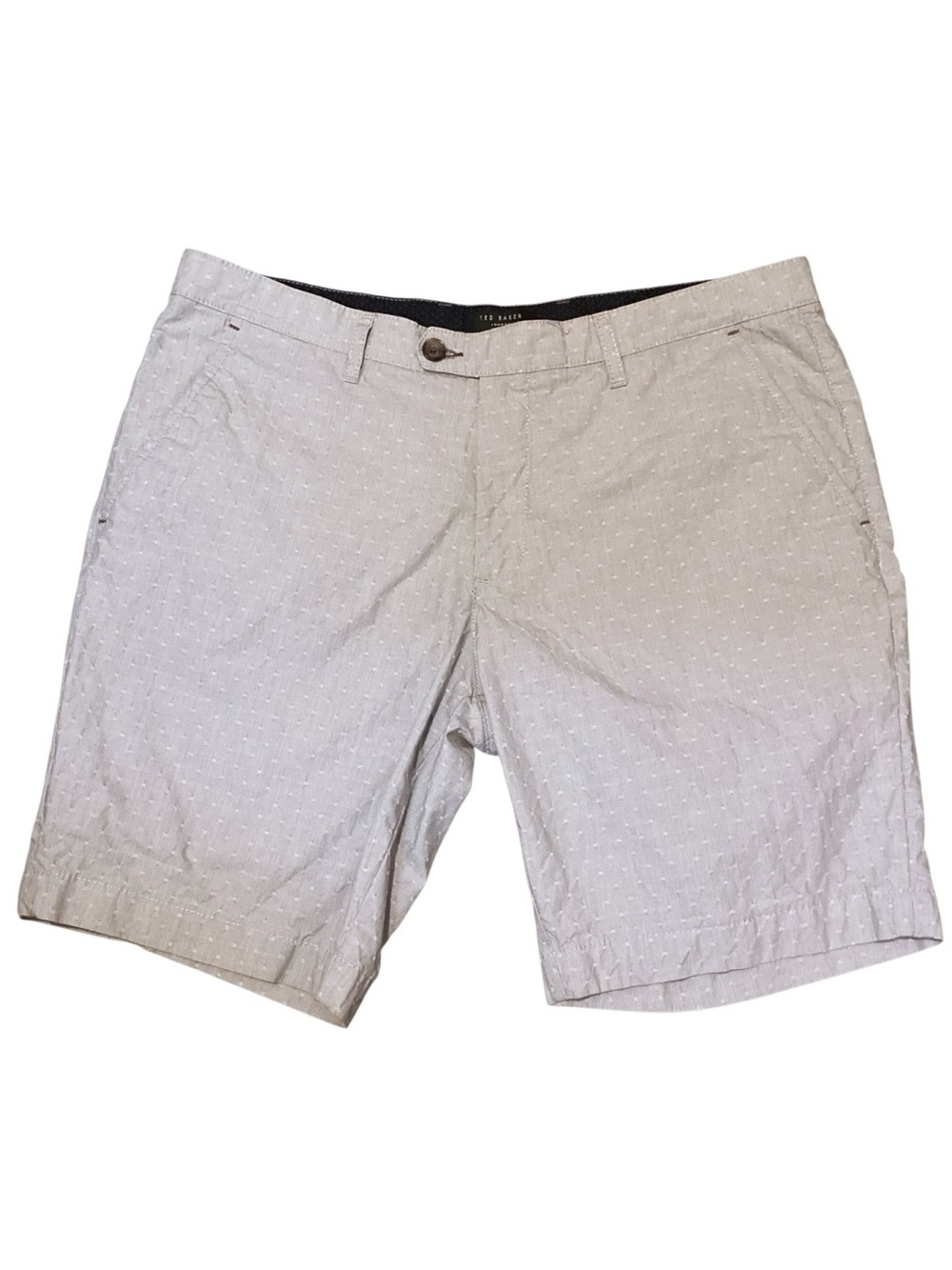 Ted Baker London Textured Chino Shorts Preppy Luxury Size‎ 36 Light Grey